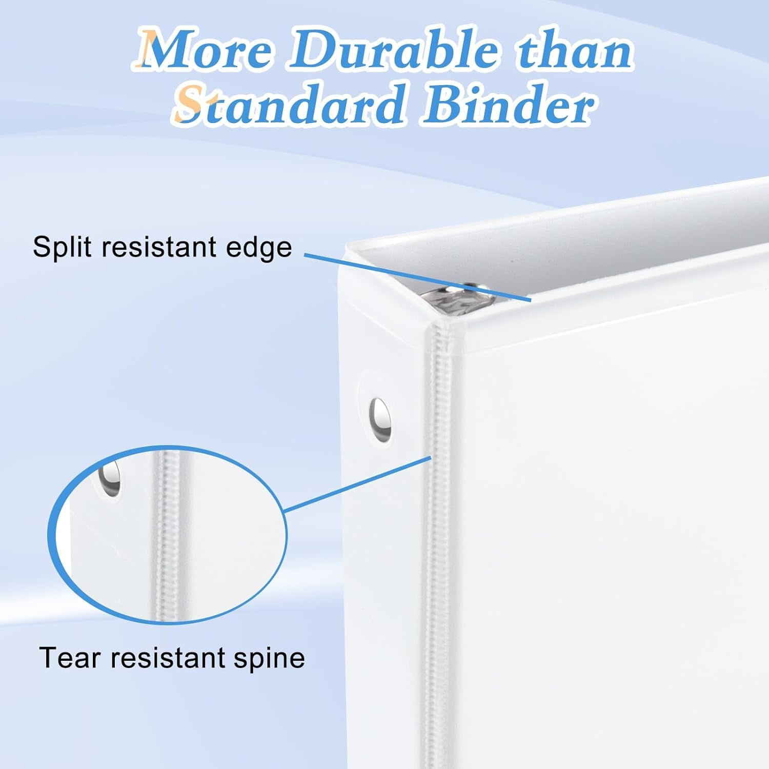 50 Pack of Bulk Wholesale 2 Inch 3 Ring Hardcover Binders with Clear Transparent Covers for Picture and Note Display for Students, Teachers, Schools, Offices and Classrooms in White