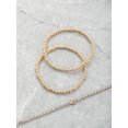 thumbnail image 3 of Time and Tru Goldtone and Crystal Beaded Stretch Bracelets, 3 Pieces, Initial Letter X, 3 of 3