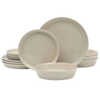 Martha Stewart Everyday Peony 12 Piece Round Fine Ceramic