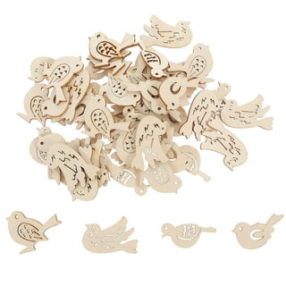 10pcs Unfinished Wooden Birds Crafts Wood Cutout Shapes Embellishment Wood  Slices for DIY Scrapbooking Card Making Decorations