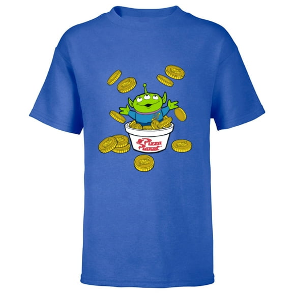 Disney and Pixar’s Toy Story Alien Pizza Planet Tokens - Short Sleeve T-Shirt for Kids - Customized-Royal
