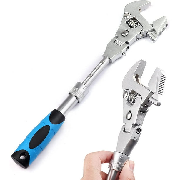 5 in 1 Telescopic Ratchet Wrench with Shaking Head Ratcheting Torque Wrench 180 Degree Folding Wrench 10 Inch Torque Wrench for Plumbing Auto