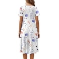 thumbnail image 4 of Fantaslook Summer Dresses for Women Casual Short Sleeve Pleated Dress Flowy Floral Dress with Pockets Flare Midi Sundress, 4 of 9