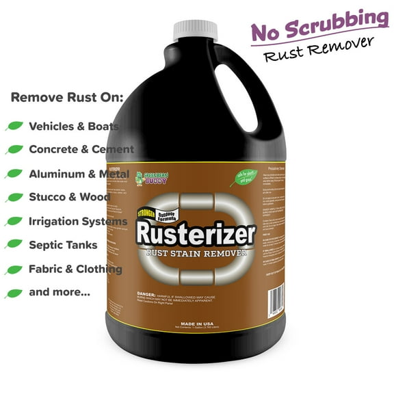 No Heavy Scrubbing Rust Remover, Lime. & Calcium Cleaner - Rusterizer, 1 Gallon