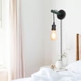 thumbnail image 4 of FSLiving Loft Style Handle Adjustable Lamp Dark Green Wall Sconce Plug-in UL Cord Wooden Handle TX Control Timer Smart LED Edison Bulbs Wall Lamp No Wiring Needed, Farmhouse for Rustic Home Decor, 4 of 9
