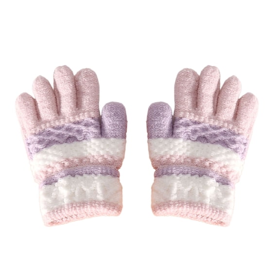 Limei Warm Winter Gloves Striped for Travel Full Finger