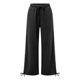 thumbnail image 5 of SYwaren Women's Baggy Sweatpants Casual Drawstring Elastic Waistband Solid Color Relaxed Fit Lounge Pants with Pockets, 5 of 9