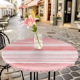 thumbnail image 4 of Pink Ombre Fitted Tablecloth with Elastic Edged, Round Table Cloth for Dining Table, Modern Abstract Art Farmhouse Waterproof Oil Proof Table Cover for Indoor Outdoor 45"-54", 4 of 8