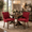 Burgundy, variant on Gewnee Set of 2 Side Dining Chairs, Fabric Upholstered High Back Dining Table Chairs with Solid Wood Legs for Dining Room & Kitchen, Black Leopard Print