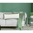 thumbnail image 2 of LR Home Ox Bay Hand-Woven White/Green Bordered All-Natural Cotton Pillow Cover, 2 of 8