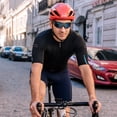 thumbnail image 5 of Santic - Maillot de ciclismo de manga corta con cremallera completa para hombre, camisetas para bicicleta de montaña, ropa de ciclismo de carretera de malla transpirable de secado rápido, talla asiáti, 5 of 5