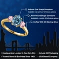thumbnail image 2 of Gem Stone King 18K Yellow Gold Plated Silver Ring Persian Blue Moissanite and Lab Grown Diamond (1.88 Cttw), 2 of 6