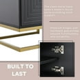 thumbnail image 6 of Modern TV Stand for TVs up to 80", Media Console  Table with Metal Legs and Gold Handles, Modern Entertainment Center with 4 Doors and Adjustable Shelves for Living Room,Bedroom, Black, 6 of 7