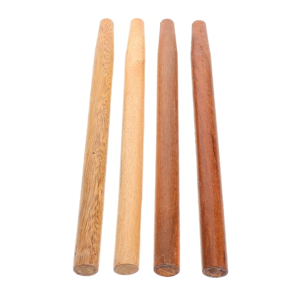 RENACLIPY 4-Pack Replacement Wooden Handles Ergonomic Brown Wood Grip for Outdoor Gardening and
