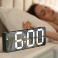 thumbnail image 6 of LED Digital Alarm Clock, Electronic Mirror Clock, Multifunctional Temperature Date Display with Sound Control, Auto Brightness Dimming, 12/24H format, Battery Or USB Powered, Compact Black Design, 6 of 8