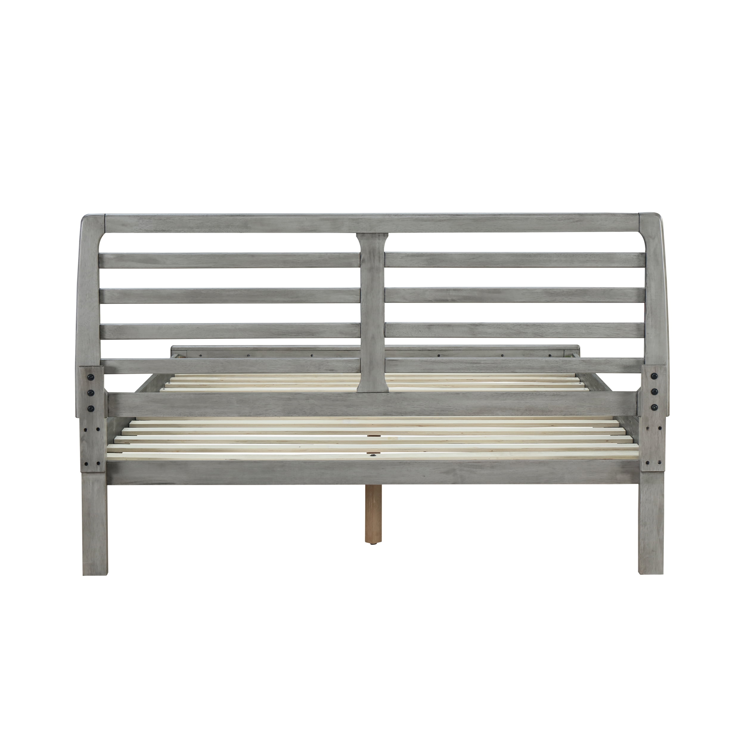Noble House Amiyah Transitional Wooden Queen Platform Bed, Rustic Gray