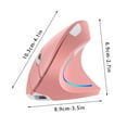 thumbnail image 3 of Latrodar Vertical Mouse Wireless Laptop Mouse Battery Ergonomic Mouse Office Optical Mouse Mute USB 2.4G Cordless Mice 2400 DPI Bluetooth Gaming Mouse 6 Buttons for Laptop Notebook Multi-Device Pink, 3 of 5