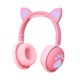 thumbnail image 1 of Seitruly Auriculares Bluetooth que brillan intensamente lindo LED oreja de gato pata niñas regalo niños auriculares inalámbricos estéreo HIFI bajo Cables de audio/vídeo Rosado en caja, 1 of 8