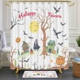 thumbnail image 1 of Whimsical Halloween Shower Curtain with Cheerful Spooky-Cute Design, 1 of 4
