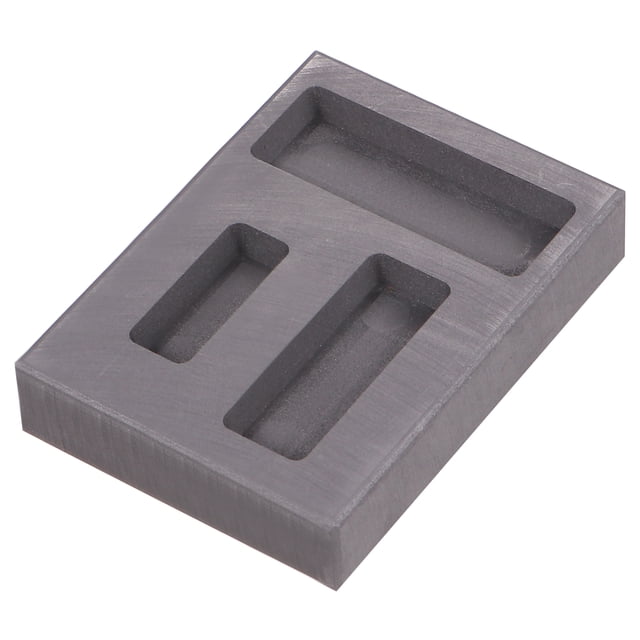 Shisuyan 3 Slots Graphite Ingot Mold Melting Casting Mould for Gold Silver Non-ferrous Metal Craft (Black)