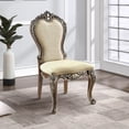 thumbnail image 6 of Benjara 24" Side Dining Chair (Set of 2)- Vintage Oak Brown- Beige Chenille, 6 of 6