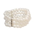 thumbnail image 2 of SmartBy 3-Row Faux Pearl Bracelet Women Retro Wrist Bracelet Ladies Rhinestone Stretch Bracelet with Elastic Chain Jewelry for Parties Weddings Daily Wear, 2 of 7