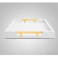 thumbnail image 5 of Home Redefined Serving Tray, Rectangle, Faux Leather with Gold Handles, White, 17.5" x 12", 5 of 7
