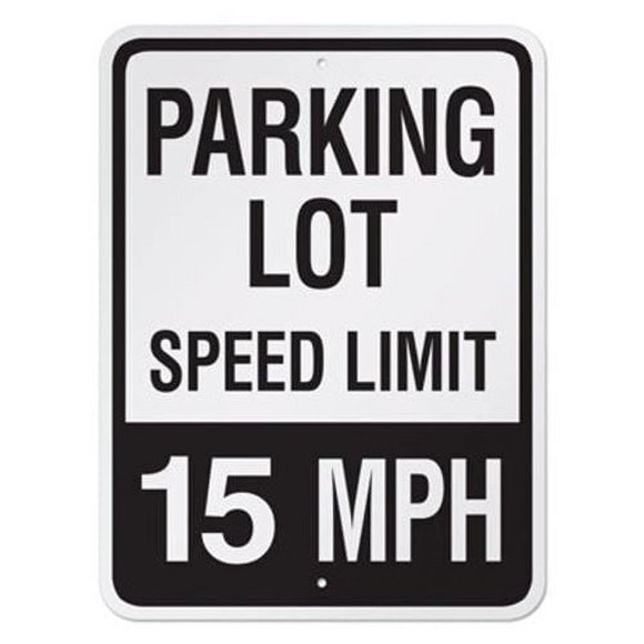Size: 16" x 12" - Parking Lot Speed Limit Metal Signs 15 MPH