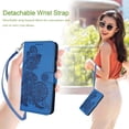 thumbnail image 4 of for iPhone 11 Pro Max Wallet Case,11 Pro Max Phone Case Card Holder Floral Leather Kickstand Flip Cases,Wrist Strap, Closure,Shockproof Protective Cute Cover iPhone 11 Pro Max (Blue), 4 of 13