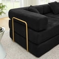 thumbnail image 2 of Timbernest 108" Modular Sectional Sofa with L-Shape Chaise, Oversized Cloud Couch, Convertible Sleeper Sofa, Folding Corduroy Sofa Bed for Living Room, Black, 2 of 10