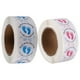 thumbnail image 1 of etiquetas adhesivas con forma de huella, autoadhesivas, para decoración de fiestas de baby shower (azul y rosa), 1 of 5