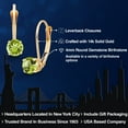 thumbnail image 3 of Gem Stone King 14K Yellow Gold Green Peridot Dangle Earrings for Women | 0.60 Cttw | Gemstone August Birthstone | Round 4MM, 3 of 7