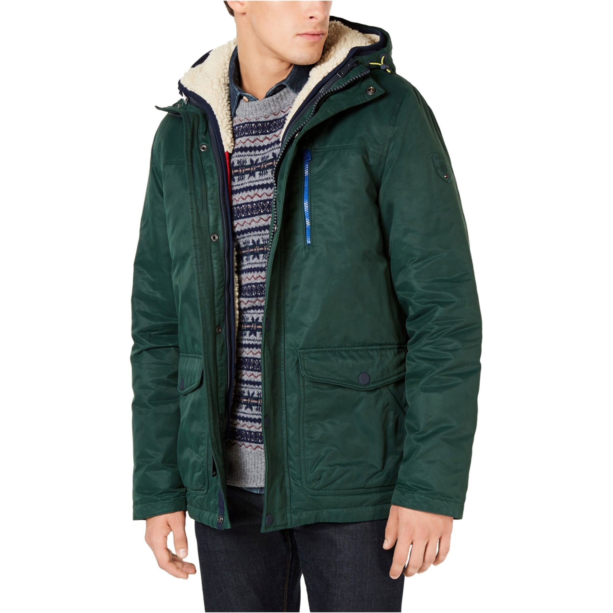 Tommy Hilfiger Mens Hilltop Hooded Coat, Green, Medium - Walmart.com