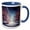 Blue/White, variant on 3drose, Quiet Street of a Fairy City. Christmas Mood, Snow. Winter Season, 11oz Two-tone Red Mug