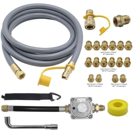 Upgraded Propane to Natural Gas Conversion Kit it Fit for Weber Genesis Spirit Genesis II Spirit II Gril 10FT Natural Gas Conversion kit with Regulator & Brass Nozzles in Four Different Orifices