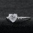 thumbnail image 4 of solitaire jewels 1.5CT Heart Moissanite 5 Stone Engagement Ring For Women, 14K White Gold, 4 of 9