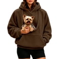thumbnail image 4 of CAIVO Women Pet Carrying Hoodie Oversized Fuzzy Pullover With Dog Pouch Long Sleeve Drawstring Warm Casual Winter Tops Versatile Streetwear, 4 of 8