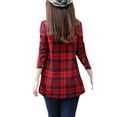 thumbnail image 3 of Seyurigaoka Winter Women Juniors Sherpa Wool Lining Shirt Long Sleeve Button-Down Plaid Blouses, 3 of 6