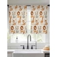 thumbnail image 2 of Cartoon Lions Giraffe Tiger Sheer Curtains 2 Panels Set Cute Animal Leaf Musical Note Linen Sheer Window Curtains Light Filtering Rod Pocket Voile Drapes for Bedroom Living Room 52"x45", 2 of 9