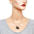 thumbnail image 2 of Black Cat Pendant Necklace Rhinestone Crystal Rhodium Plated 17 Inch Snake Chain J0600, 2 of 3
