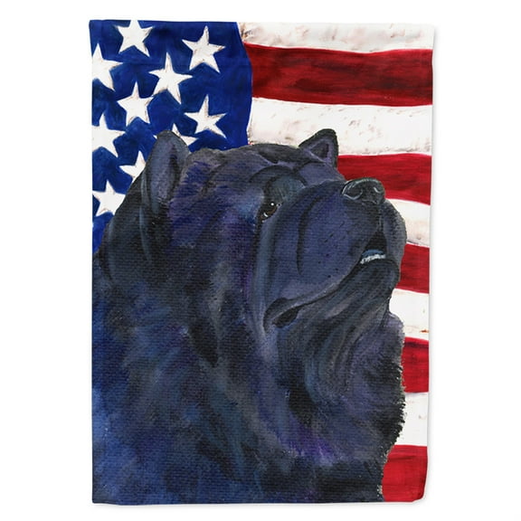 USA American Flag with Chow Chow Flag Canvas House Size