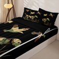 thumbnail image 3 of Erosebridal Camo Print Dog Zipper Full Size Comforter Sets with Fitted Sheet and 2 Pillowcases,Flying Mallard Silhouette Zipper Bedding Set For Boys,Black Reversible,4 Pieces, 3 of 7