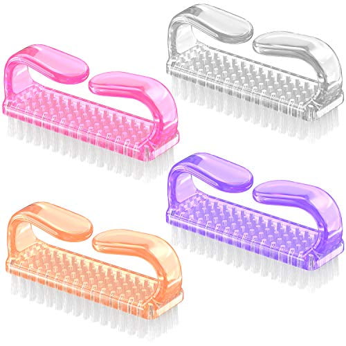 Handle Grip Nail Brush, Larbois Hand Fingernail Brush Cleaner Scrubbing Kit Pedicure for Toes and Nails Men Women (4 Pack) (Orange) Handle Grip Nail Brush, Larbois Hand Fingernail Brush Cleaner Scrubbing Kit Pedicure for Toes and Nails Men Women (4 Pack) (Orange)