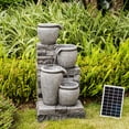 thumbnail image 5 of Teamson Home 30.7" 4-Tier Cascading Bowl Solar Powered Water Fountain for Outdoor Living Spaces, Gray, 5 of 13