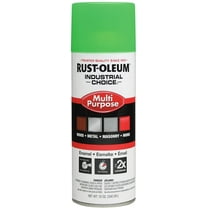 RUST-OLEUM 1632830 Industrial Choice Spray Paint in Gloss Fluorescent Green for Masonry, Metal, Plastic, Wood, 12 oz