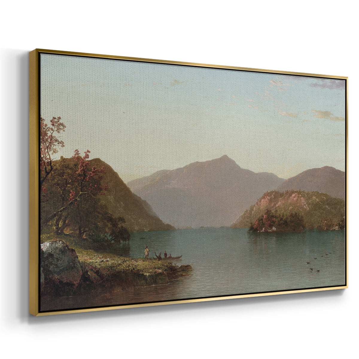 Vintage Landscape-MIX By Wexford Home Framed in Gold Wood Gallery Wrapped Canvas 25 in. x 37 in.