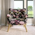 thumbnail image 2 of BELLEZE Modern Accent Chair, High Back Floral Pattern Armchair with Metal Legs, Upholstered Wingback Single Chair for Living Room Bedroom Office [Set of 2] - Holland (Flower Print), 2 of 7