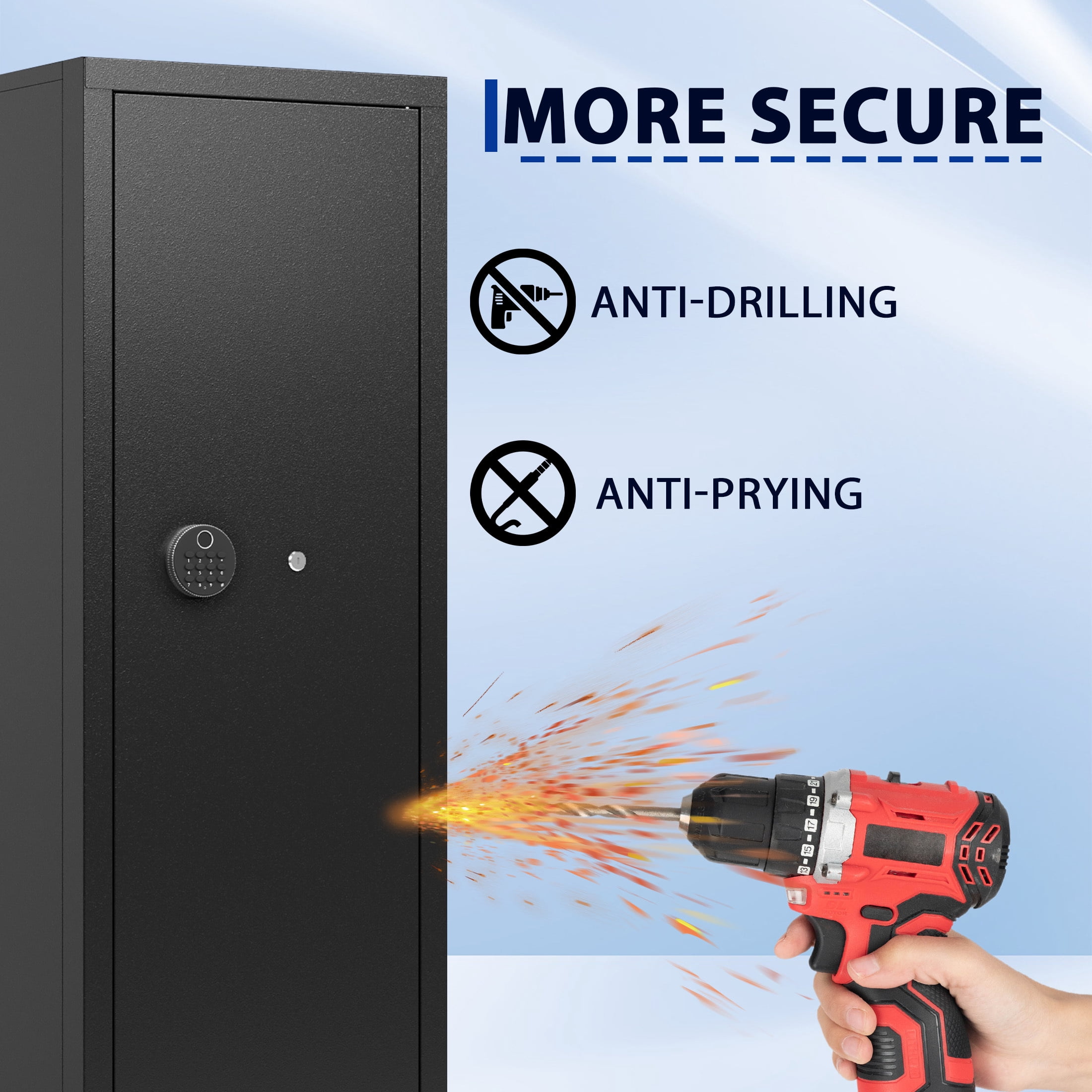 KAER 10-12 Biometric Gun Safe, Quick Access Unassembled Rifle Safe for Rifle and Shotgun, Gun Cabinet with Removable Rifle Rack
