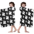 thumbnail image 4 of Black Halloween Ghosts and Skulls Hooded Bath Towel，50"x30" for Ages 3 To 12 Kids, Quick Dry Lightweight Soft Microfiber Hood Beach Towel Cover Up for Kids, 4 of 7