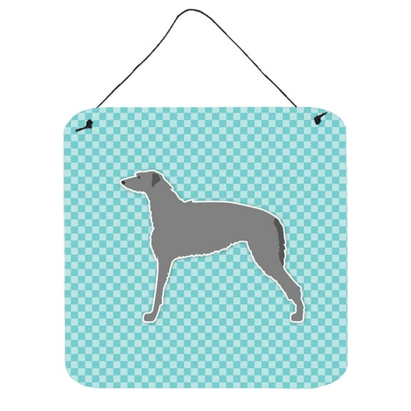 Carolines Treasures BB3696DS66 Scottish Deerhound Checkerboard Blue Wall or Door Hanging Prints